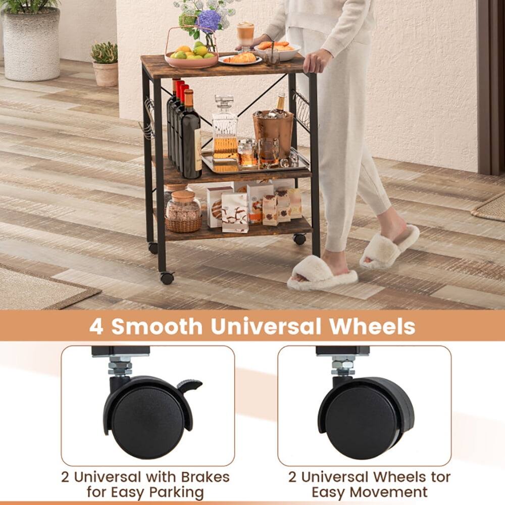 4 Smooth Universal Wheels  
2 Universal with Brakes for Easy Parking  
2 Universal Wheels for Easy Movement