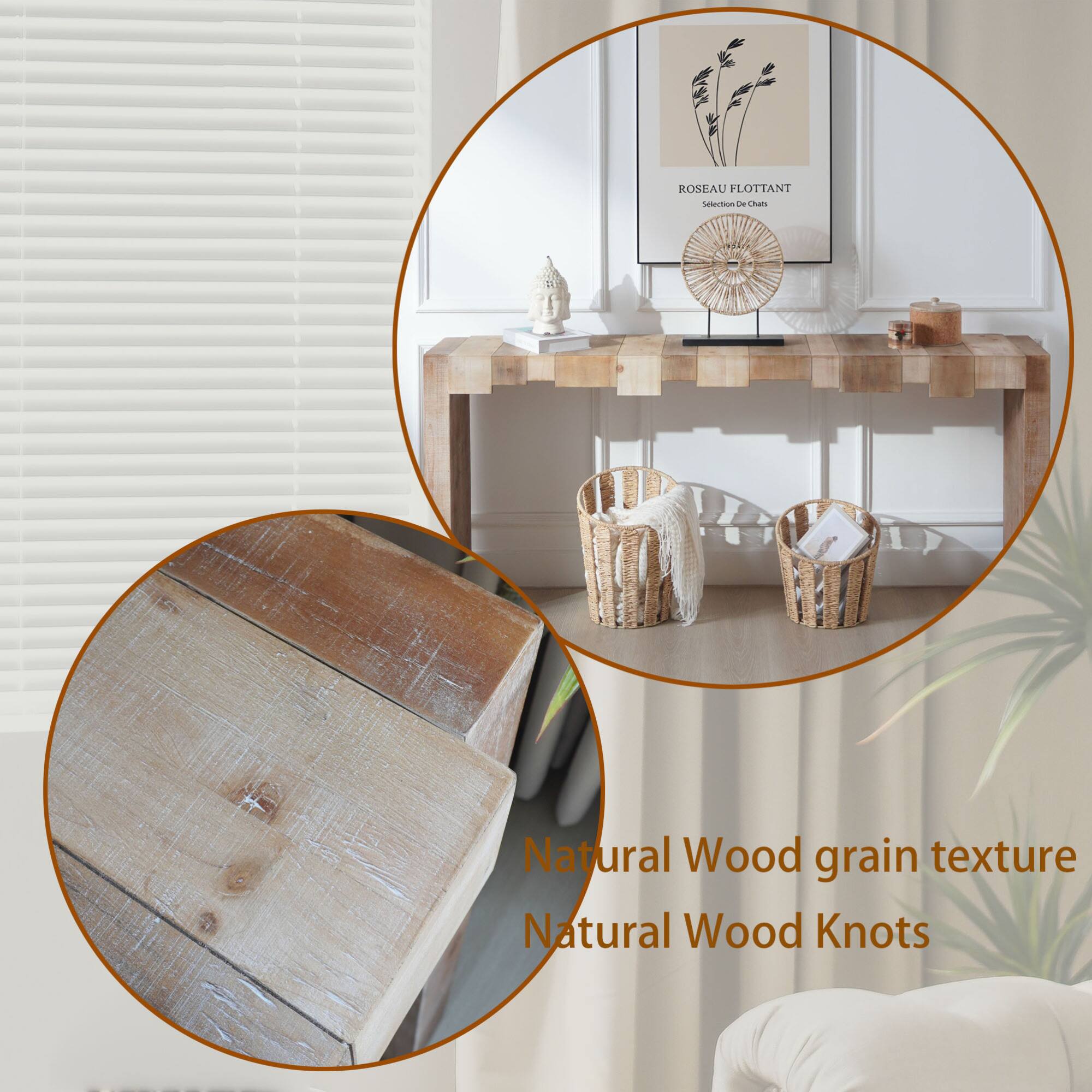 RONEAU FLOTTANT  
Sélection Le Chant  
Natural Wood grain texture  
Natural Wood Knots