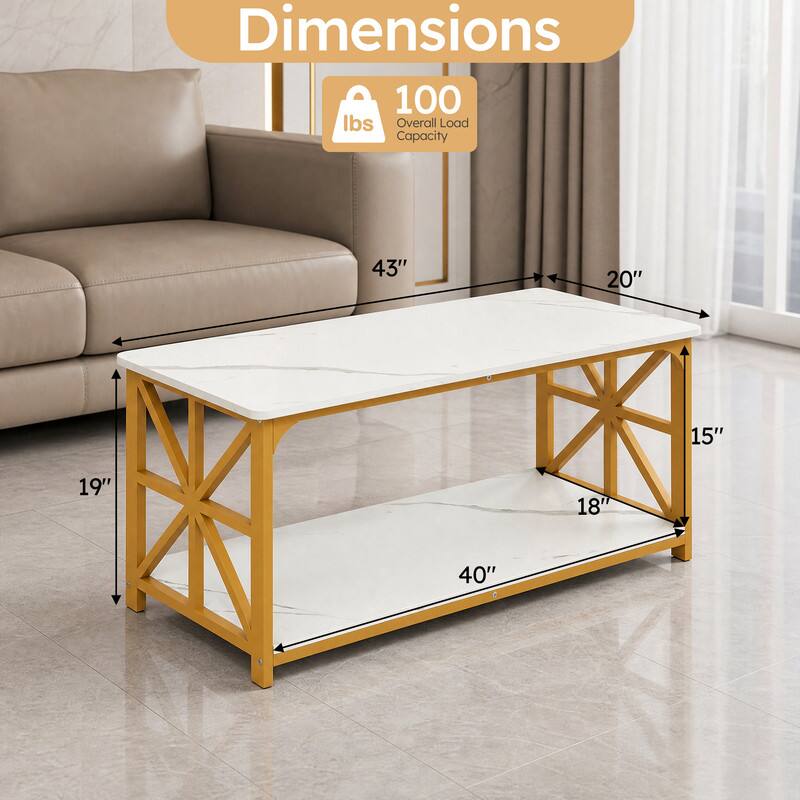 Dimensions: 100 lbs Overall Load Capacity

43" x 20" x 15" x 19" x 18" x 40"