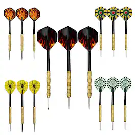 Kitcheniva - Steel Tip Professional Darts Slim Barrel Dart Flights 15Pcs - Multicolor