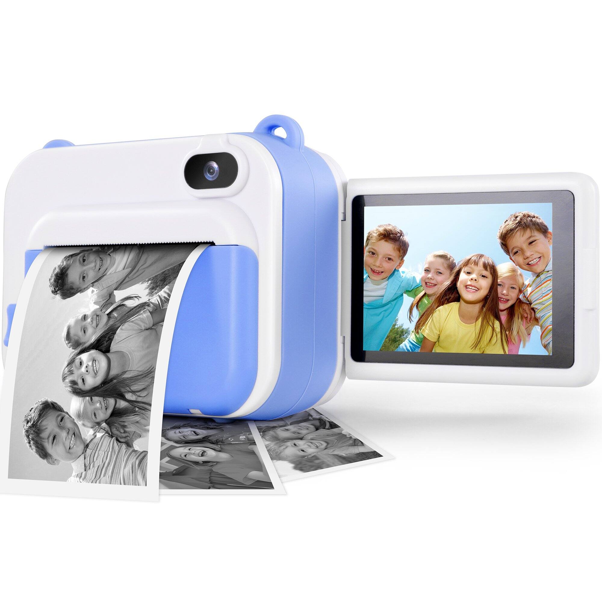 Alt View 6. Wisairt - Kids Instant Print Camera, 1080P Toy Camera with 2.4" Flip Screen, 32GB Card & 3 Paper Rolls - Blue.