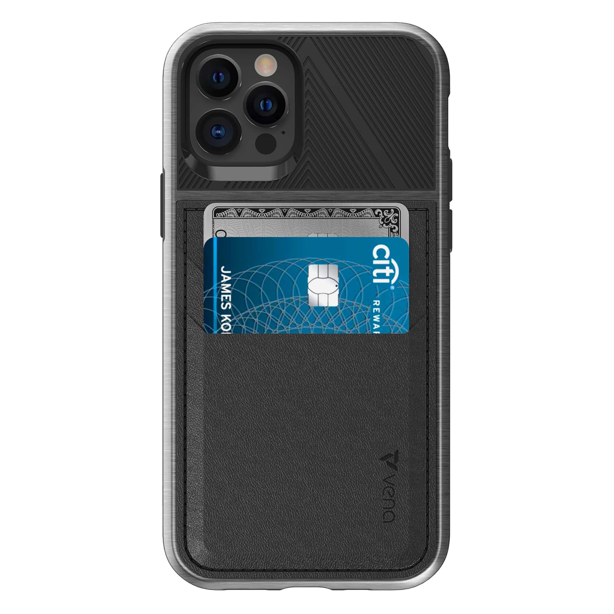 Vena Legacy RFID and MagSafe Compatible Wallet Case for Apple iPhone 12 / 12 Pro - Space Gray INTERNATIONAL SHIPPING