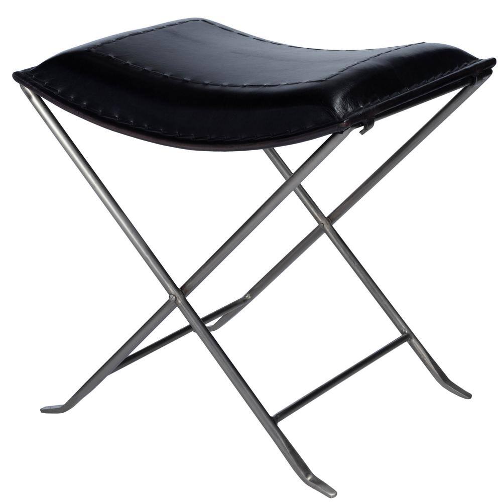 Alt View 4. Butler Specialty - Melton Leather 21.5"W Stool - Black.