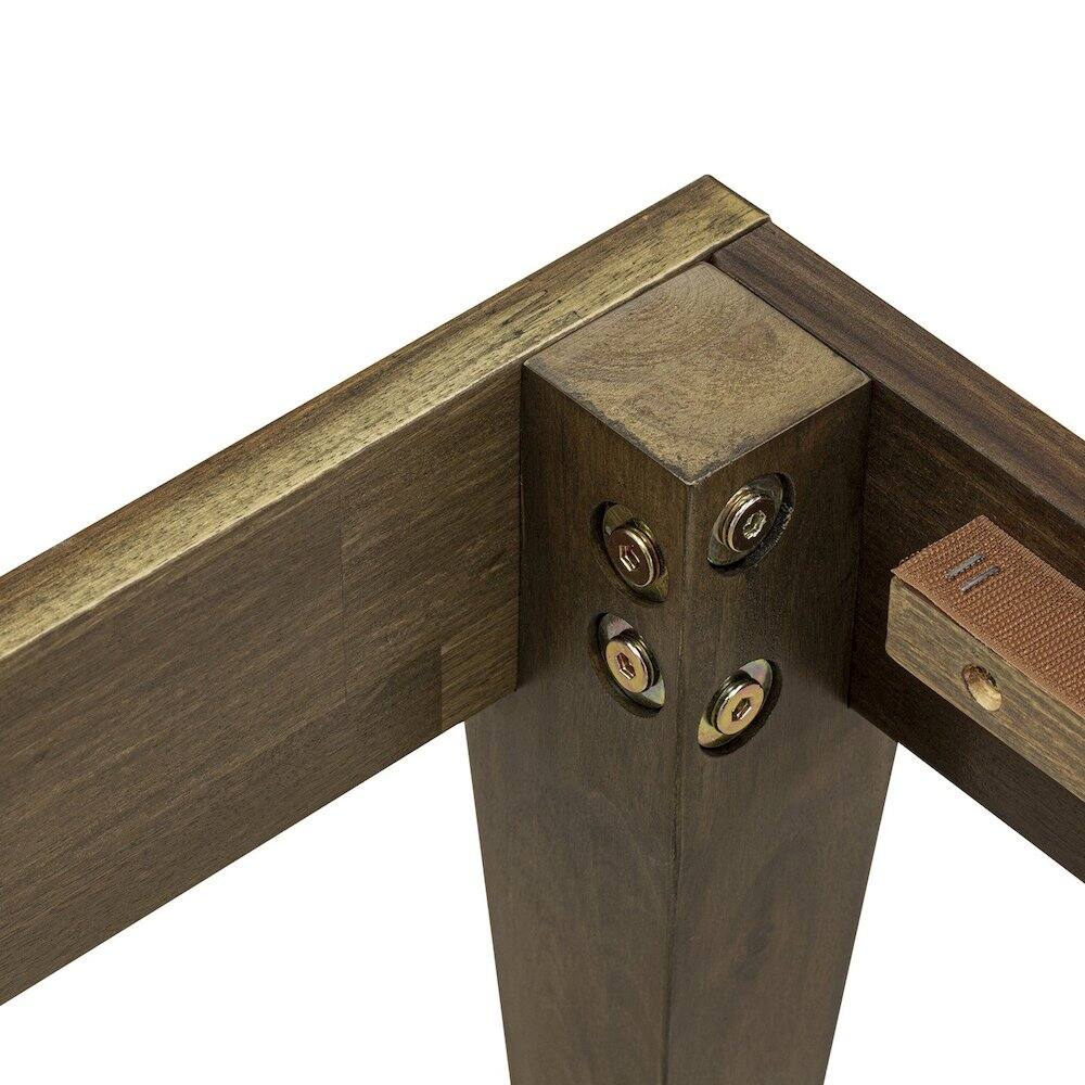 Alt View 3. East West Furniture - Queen Platform Bed Frame with 4 Legs and 2 Extra Center Legs - Walnut Finish - Walnut.