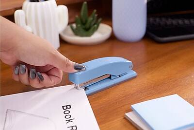 Alt View 5. Swingline - Cub Desktop Stapler, 20-Sheet Capacity - Electric Blue.