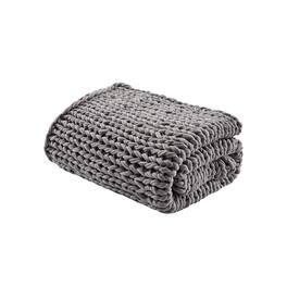 Gracie Mills - Huffman Artisan Double-Knit Throw - Charcoal