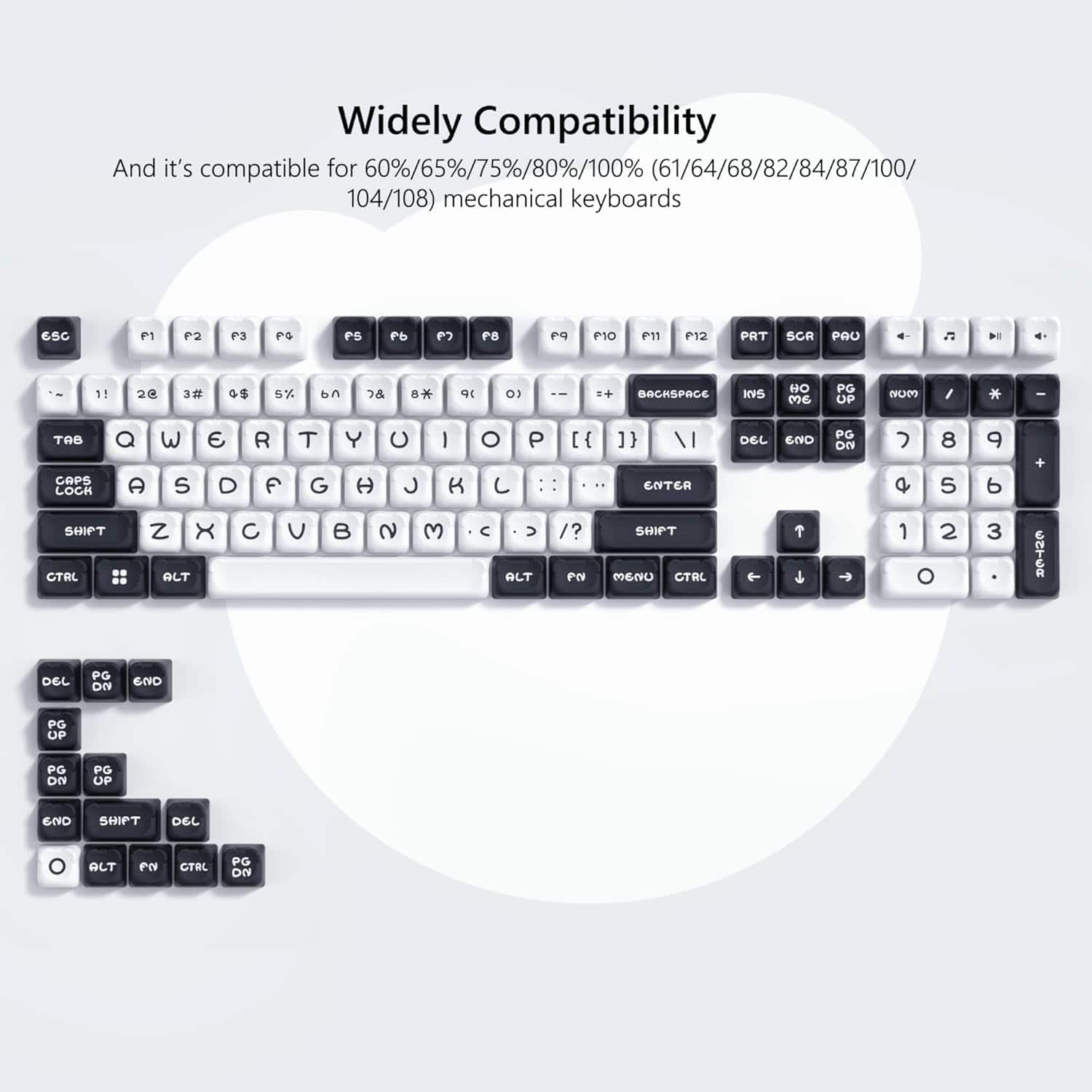 Womier - PBT Keycaps,MOA Profile Double Shot Keycaps Set Custom Key caps for Cherry Gateron MX Switch Mechanical Keyboard - White-122 Keys
