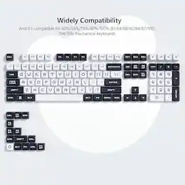 Womier - PBT Keycaps,MOA Profile Double Shot Keycaps Set Custom Key caps for Cherry Gateron MX Switch Mechanical Keyboard - White-122 Keys