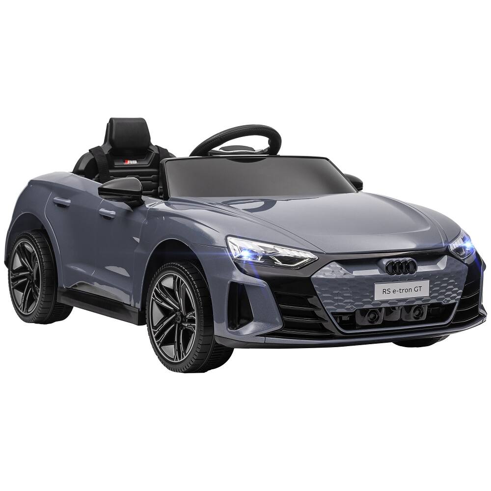 Front. Ropilly - Ropilly 12V Licensed Audi RS E-tron GT Kids Electric Car with Remote Control, Gray.