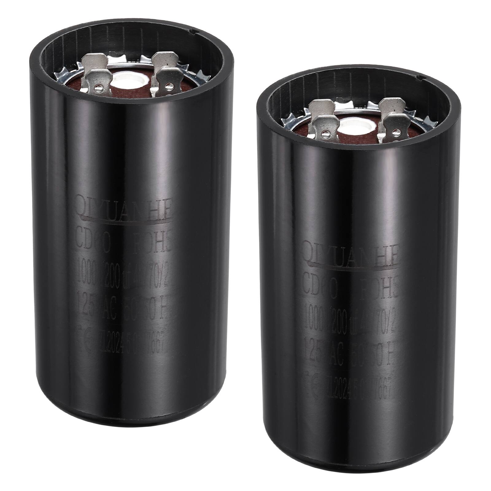 Unique Bargains - 2pcs CD60 Motor Run Capacitor, 1000-1200uF MFD AC125V, 50-60Hz, for Motor 46x86mm - Black price history on PriceWatchPro