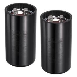 Unique Bargains - 2pcs CD60 Motor Run Capacitor, 1000-1200uF MFD AC125V, 50-60Hz, for Motor 46x86mm - Black