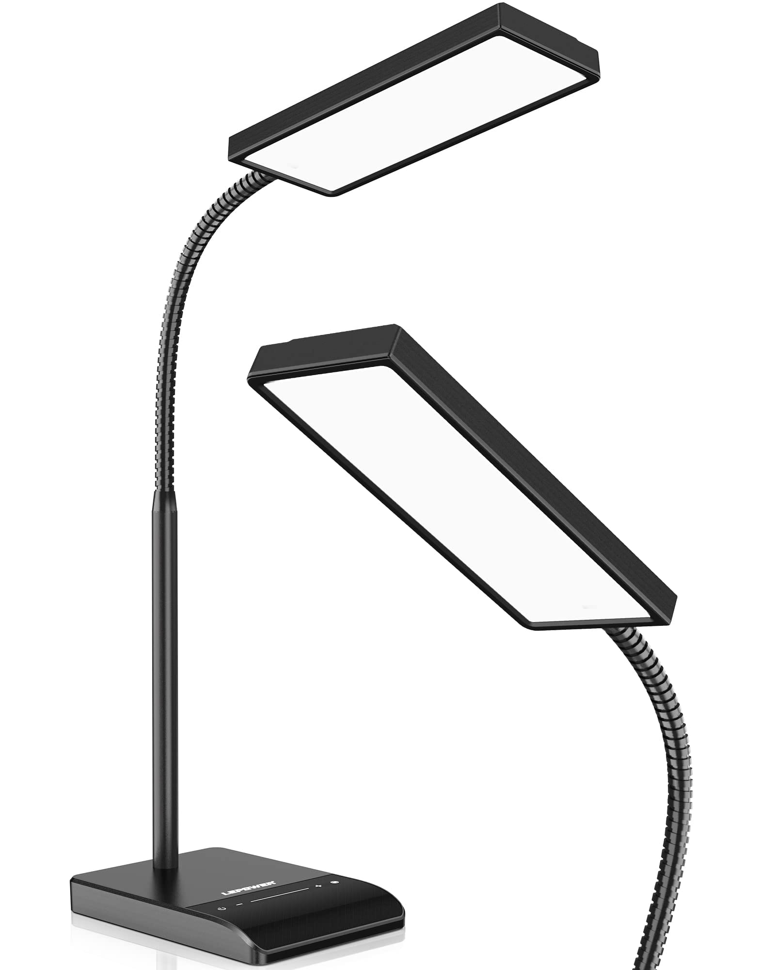 MAGICAL RUBS - Desk Lamp 800lm Led For Home Office 12w Reading Eye-caring Light Touch Table Gooseneck 50 Lighting Modes Bright Bedro - Black