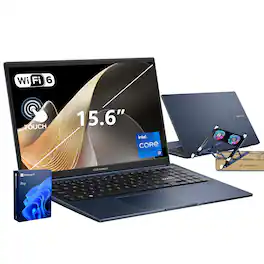 ASUS - Upgraded - Vivobook 15 15.6" FHD Touch Laptop - Intel Core i7-1355U - 24GB RAM 1TB SSD - Numeric Keypad - PCO Laptop cooler - Blue