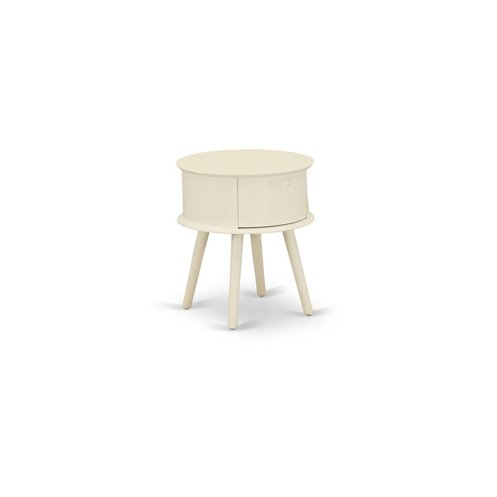 Back. East West Furniture - Night Stand White - Brown.
