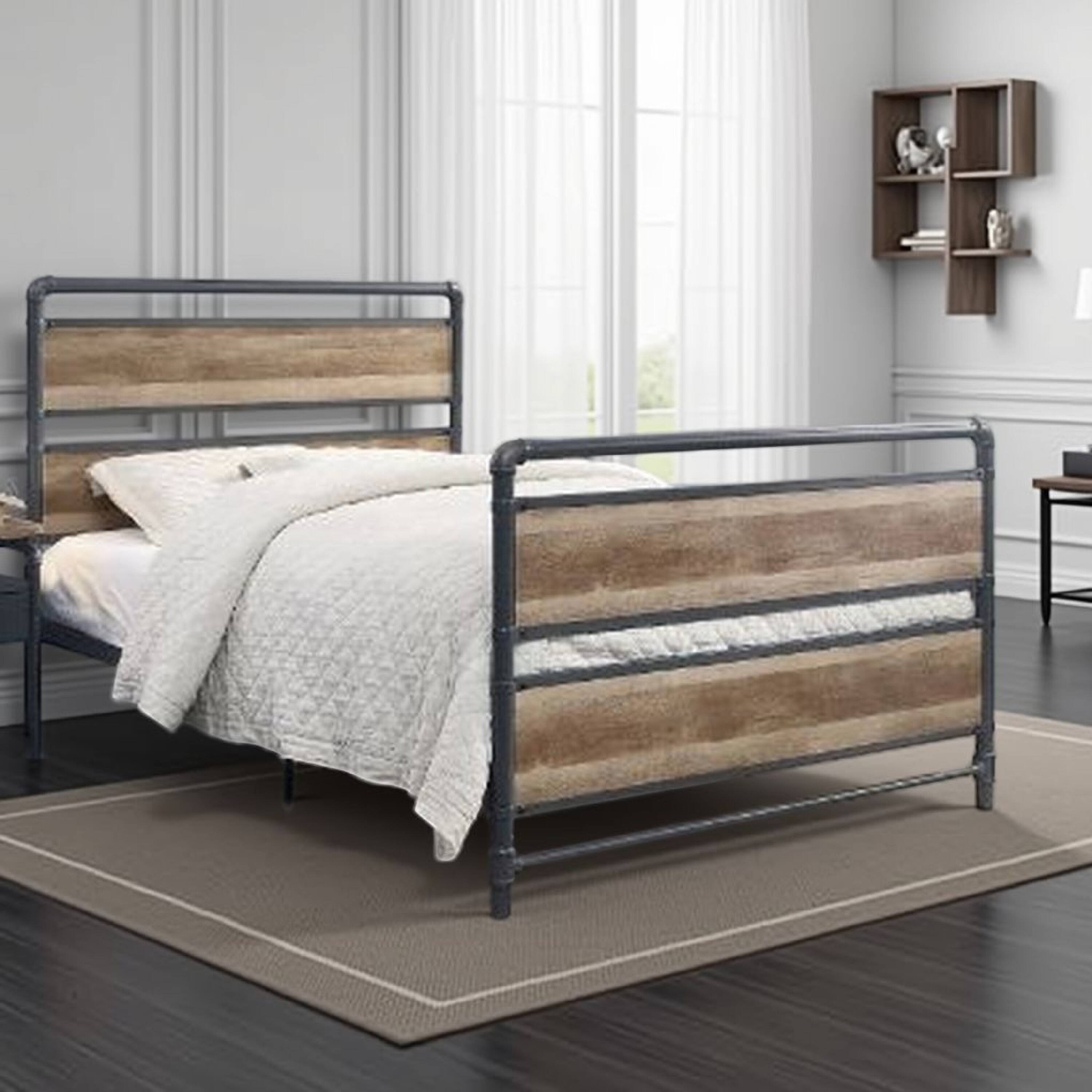 Alt View 5. Manhattan Lane - Metal Framed Full Bed - Brown and Gray.