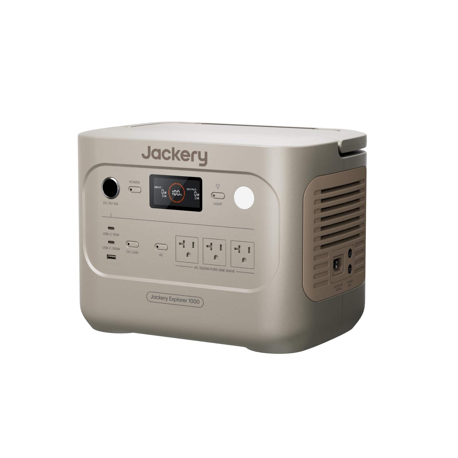 Jackery - E1000AC 1062Wh 1500W Solar Generator Portable Power Station, LiFePO4, 100W USB-C for Camping (Sand Gold) (1062 Wh Capacity)