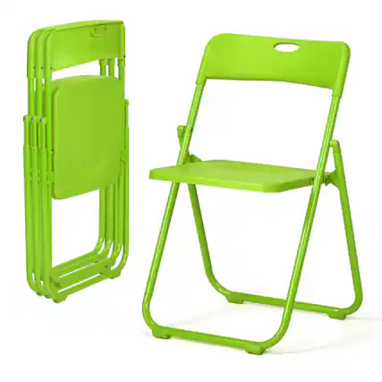 Front. Winado - 4PCS Plastic Folding Chairs Portable Commercial Seat for Outdoor Indoor Events, Dinning, Wedding, Party, Office, Camping - Green.