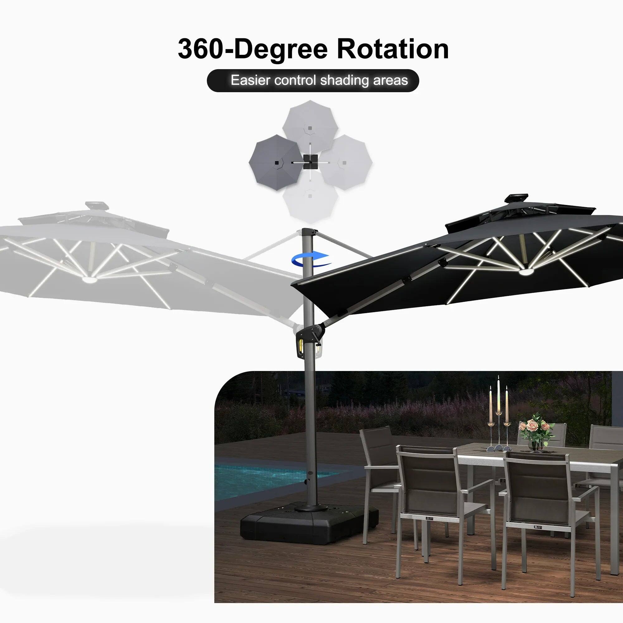 360-Degree Rotation  
Easier control shading areas