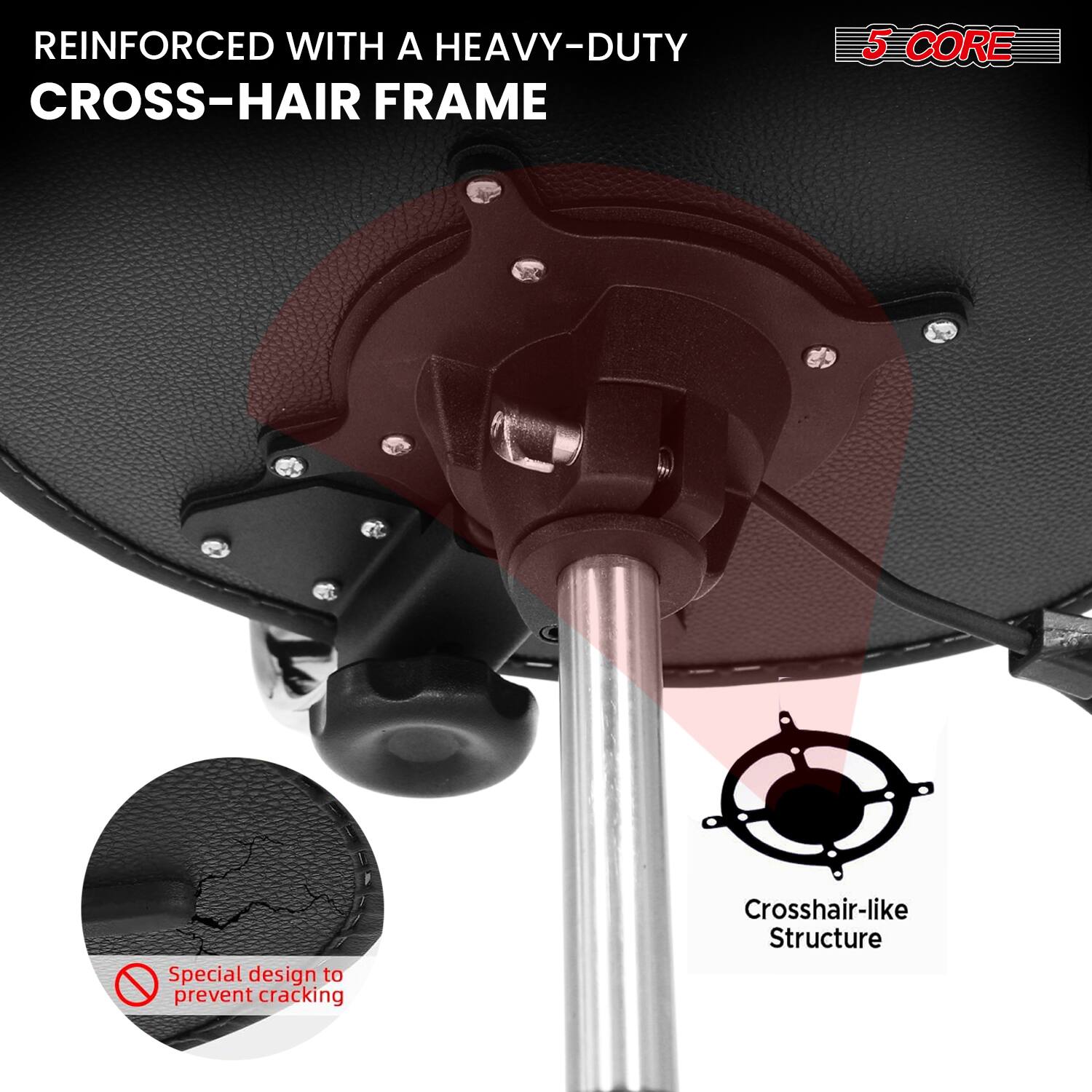 REINFORCED WITH A HEAVY-DUTY CROSS-HAIR FRAME

5 CORE

Special design to prevent cracking

Crosshair-like Structure