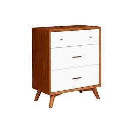 Alpine Furniture - Flynn 3 Drawer Small Chest - Acorn & White