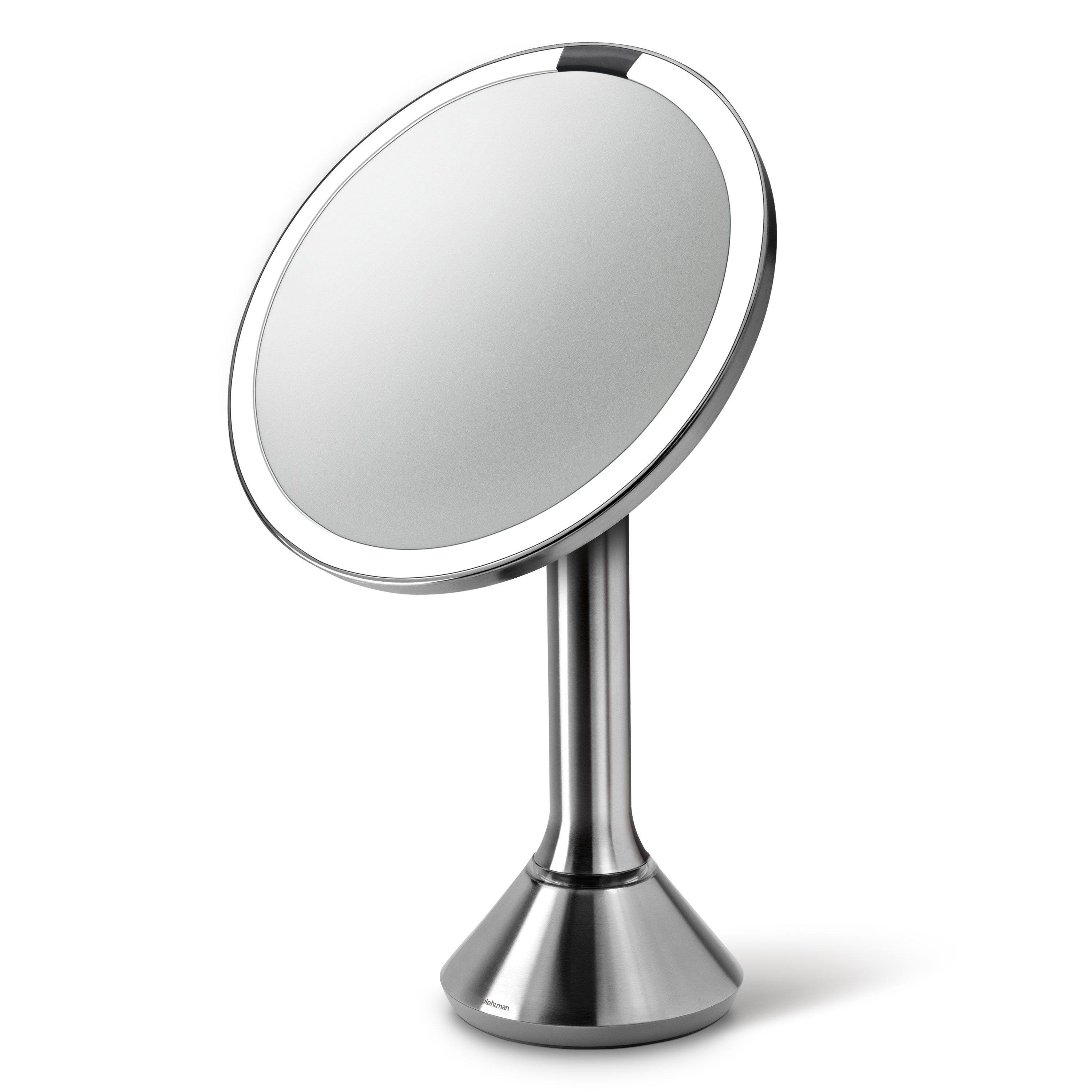Alt View 1. simplehuman - sensor mirror with touch-control brightness and dual light setting, brushed stainless steel - Brushed.