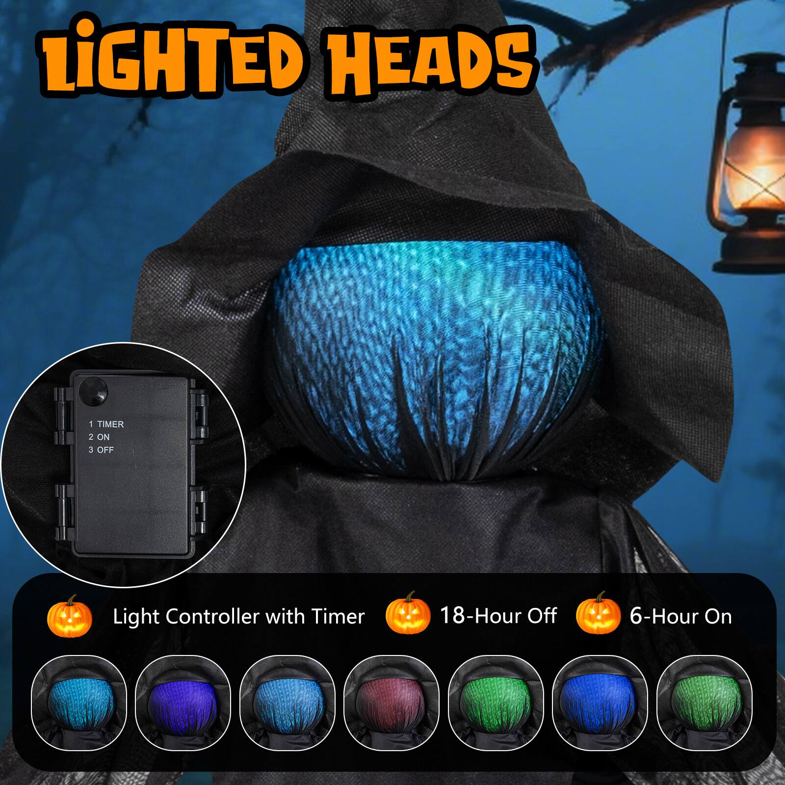 LIGHTED HEADS

1 TIMER 2 ON 3 OFF

Light Controller with Timer

18-Hour Off

6-Hour On