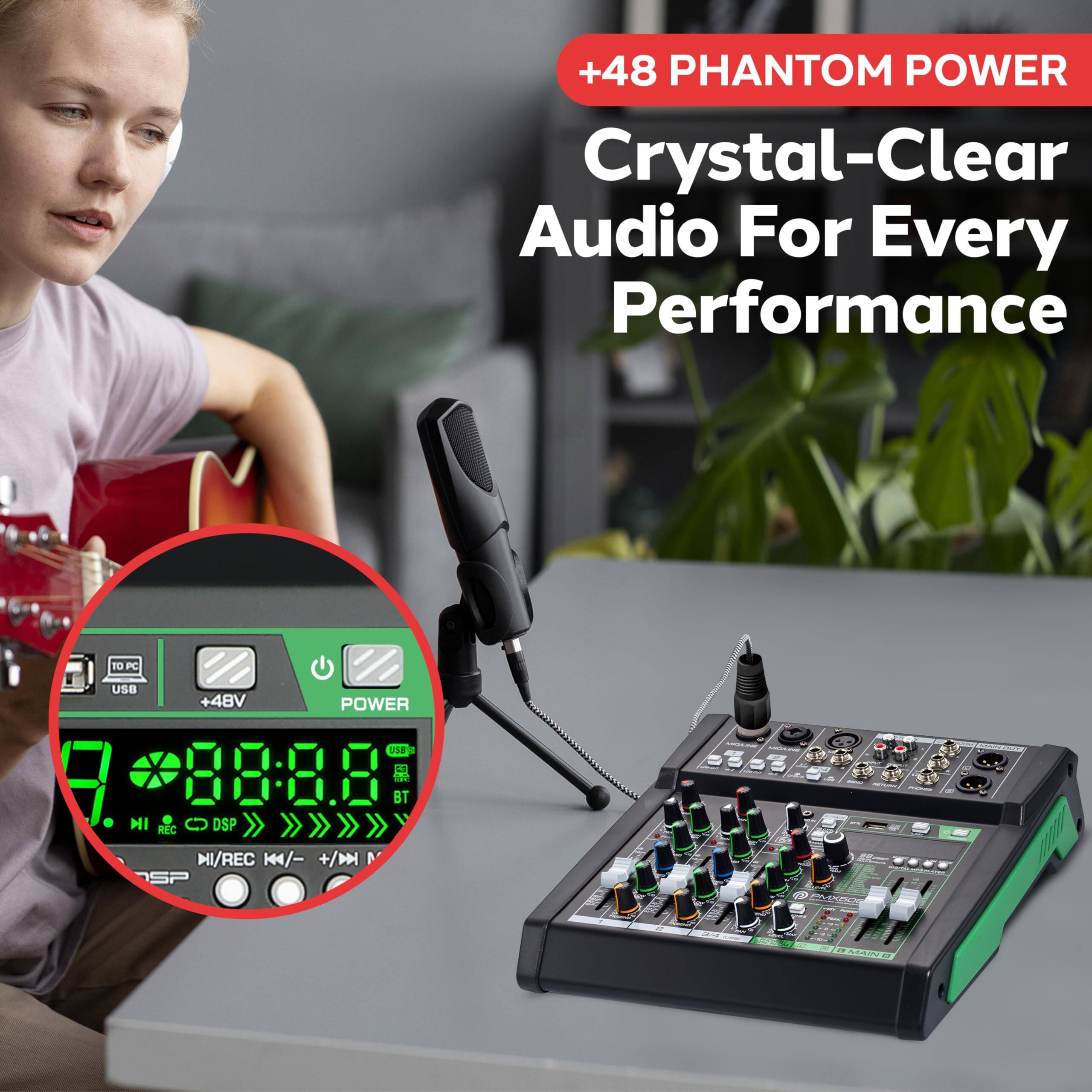 +48 PHANTOM POWER  
Crystal-Clear Audio For Every Performance  

10FC USB +48V POWER v1  
88:8.8 BT MI REC 0 DSP HI/REC 144/- +/D N SP S -