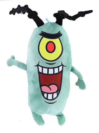 Front. Johnny's Toys - Nickelodeon Spongebob Squarepants 10 Inch Plush | Plankton - Green.