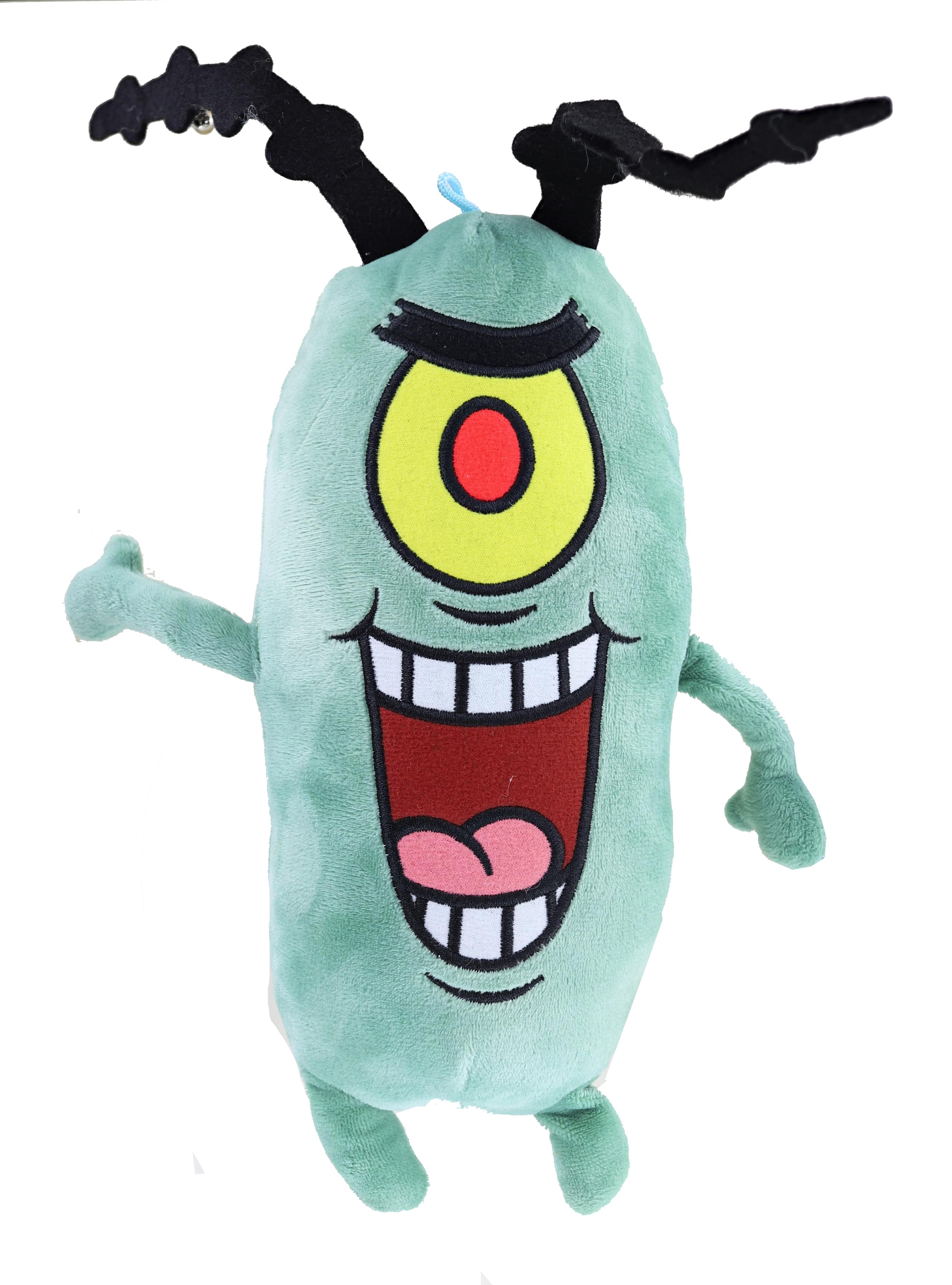 Front. Johnny's Toys - Nickelodeon Spongebob Squarepants 10 Inch Plush | Plankton - Green.