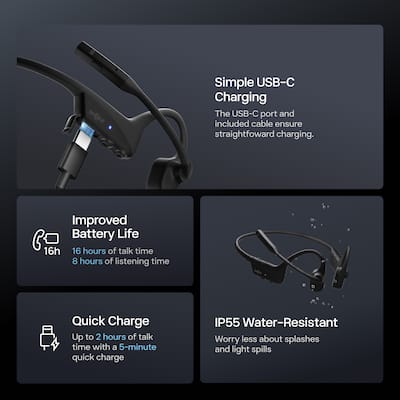 Shokz OpenComm2 Bone Conduction Stereo Bluetooth Headset 2025 Shokz OpenComm2 Bone Conduction Stereo Bluetooth Headset 2025