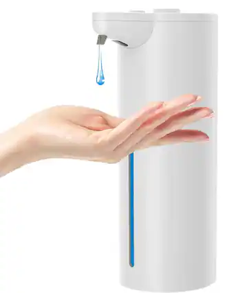 Front. FINEAK - Touchless Automatic Soap Dispenser Adjustable Volume Clog-Free for Kitchen Bathroom - Matte White.