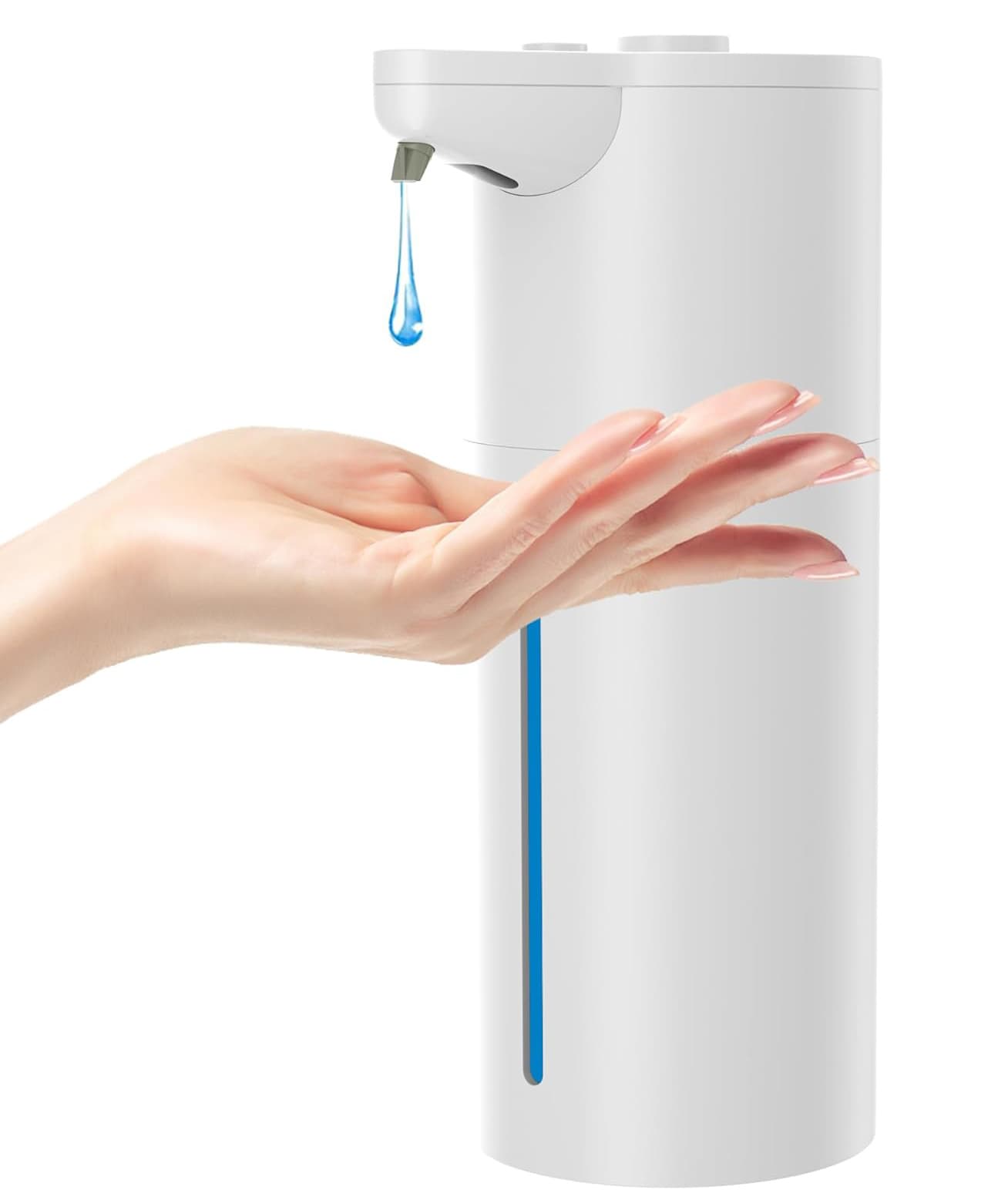 Front. FINEAK - Touchless Automatic Soap Dispenser Adjustable Volume Clog-Free for Kitchen Bathroom - Matte White.