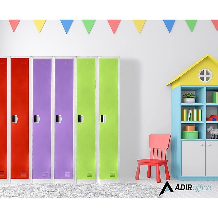 Alt View 4. AdirOffice - Storage Locker 629-Series 72" H 1-Tier Steel 2-Shelf Locker with Digital Lock - Red.