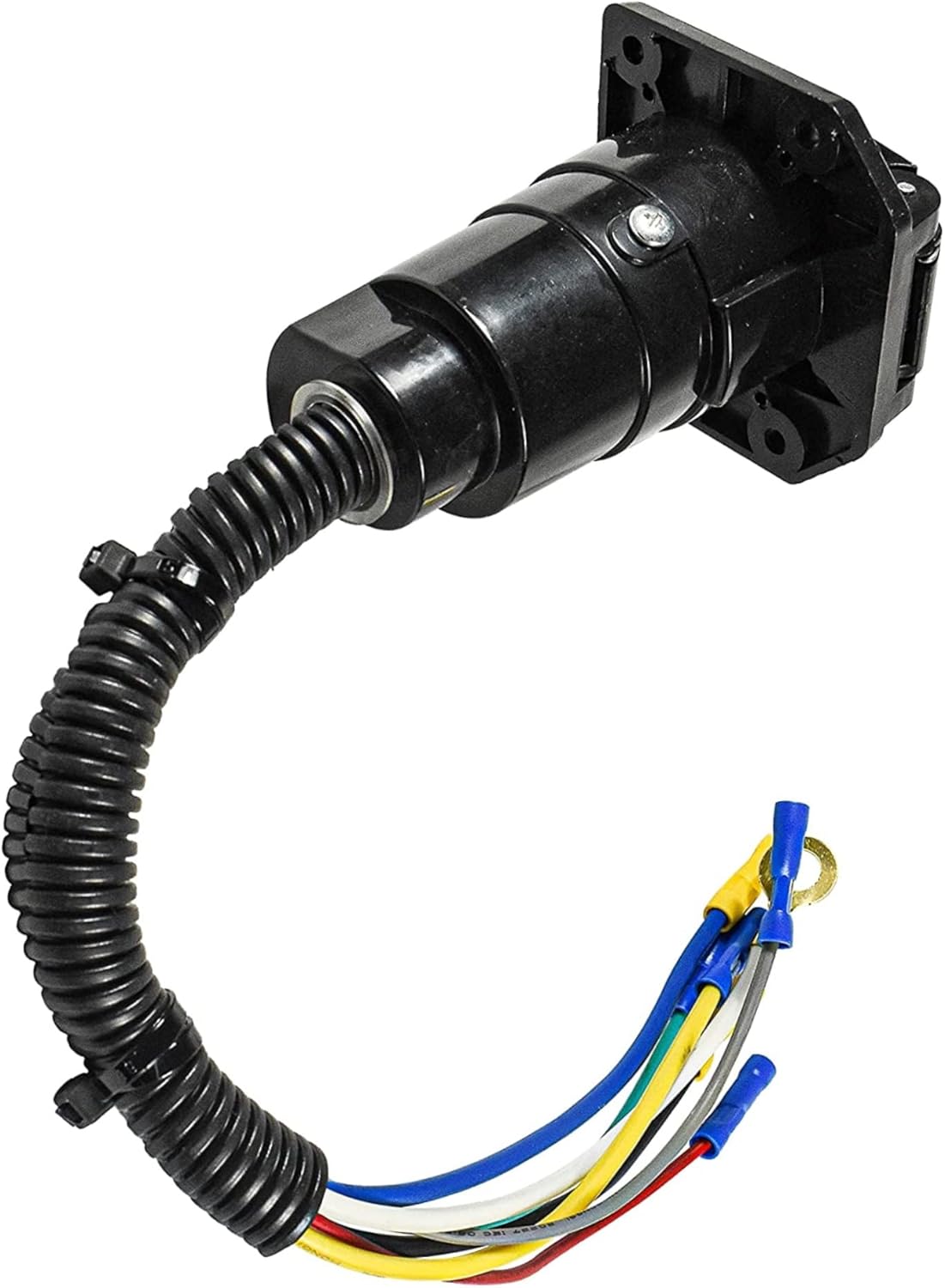 Alt View 2. HQRP - HQRP 7-Way RV Trailer Light Connector Socket, 7-Wire Harness Electrical Quick Converter Adapter for RV/Truck/Trailer - Black.