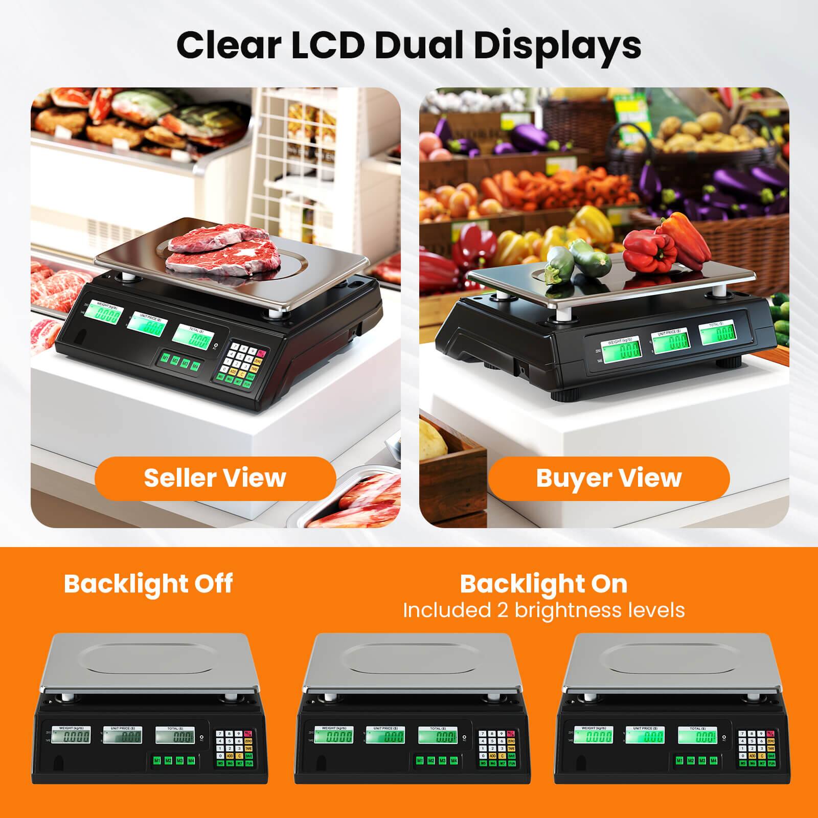 Clear LCD Dual Displays

Seller View | Buyer View

Backlight Off | Backlight On

Included 2 brightness levels