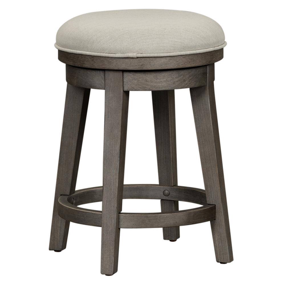 Alt View 3. Liberty Furniture Industries - Modern Farmhouse Console Swivel Stool in Dusty Charcoal w/ Heavy Distressing - Gray.