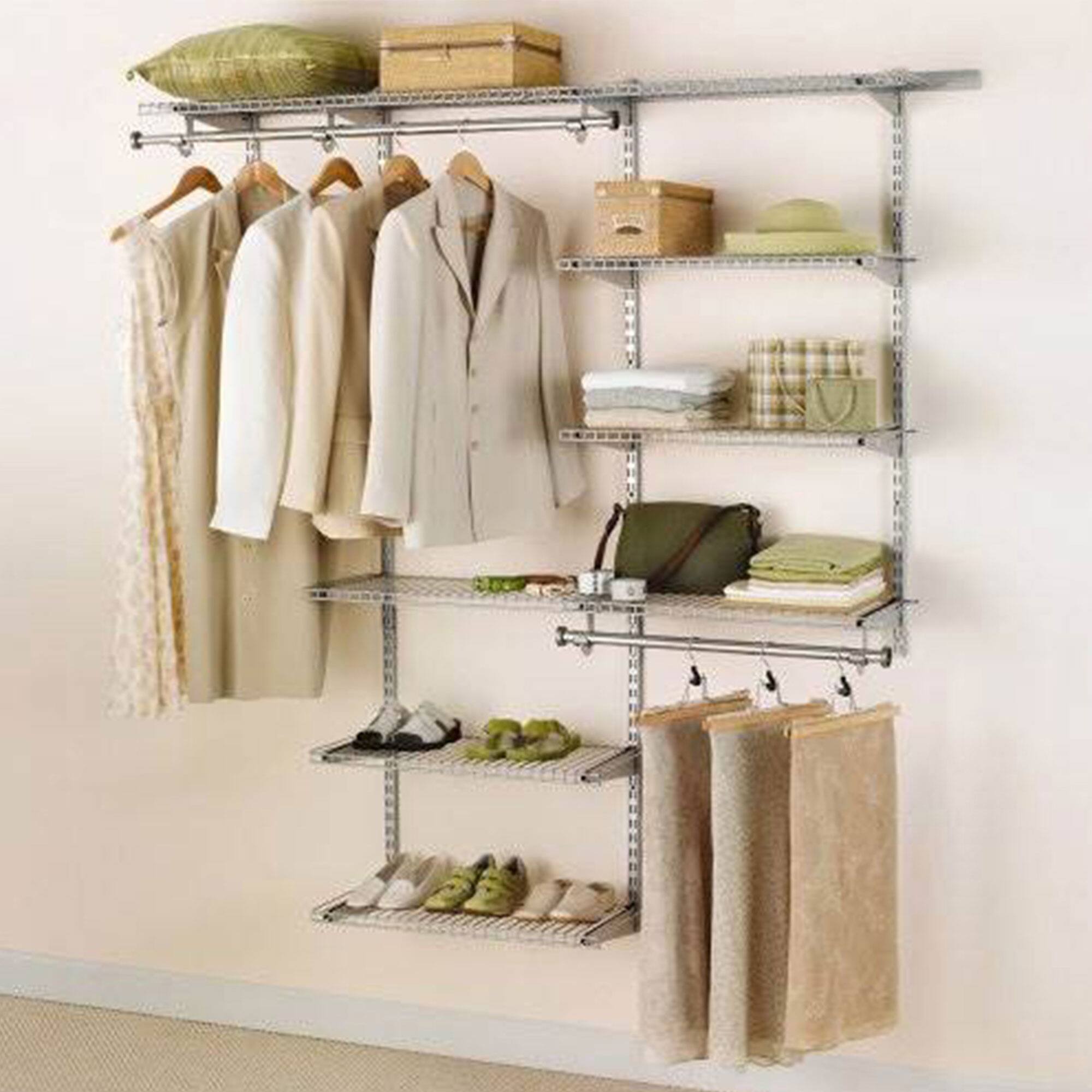 Alt View 1. RubberMaid - Rubbermaid Configurations 3-6 Ft Custom Closet Organizer Deluxe Kit, Titanium - Titanium.