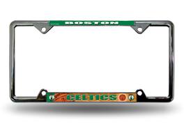 Rico Industries - Boston Basketball Celtics EZ View Chrome Metal License Plate Frame - Multi