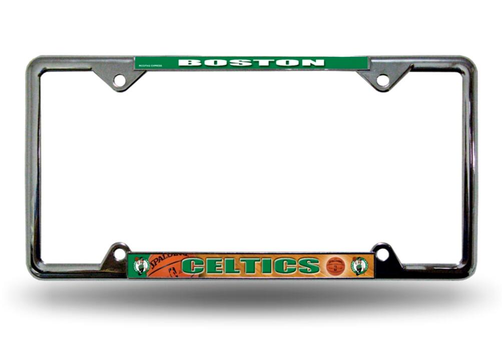 Boston Basketball Celtics EZ View Chrome Metal License Plate Frame