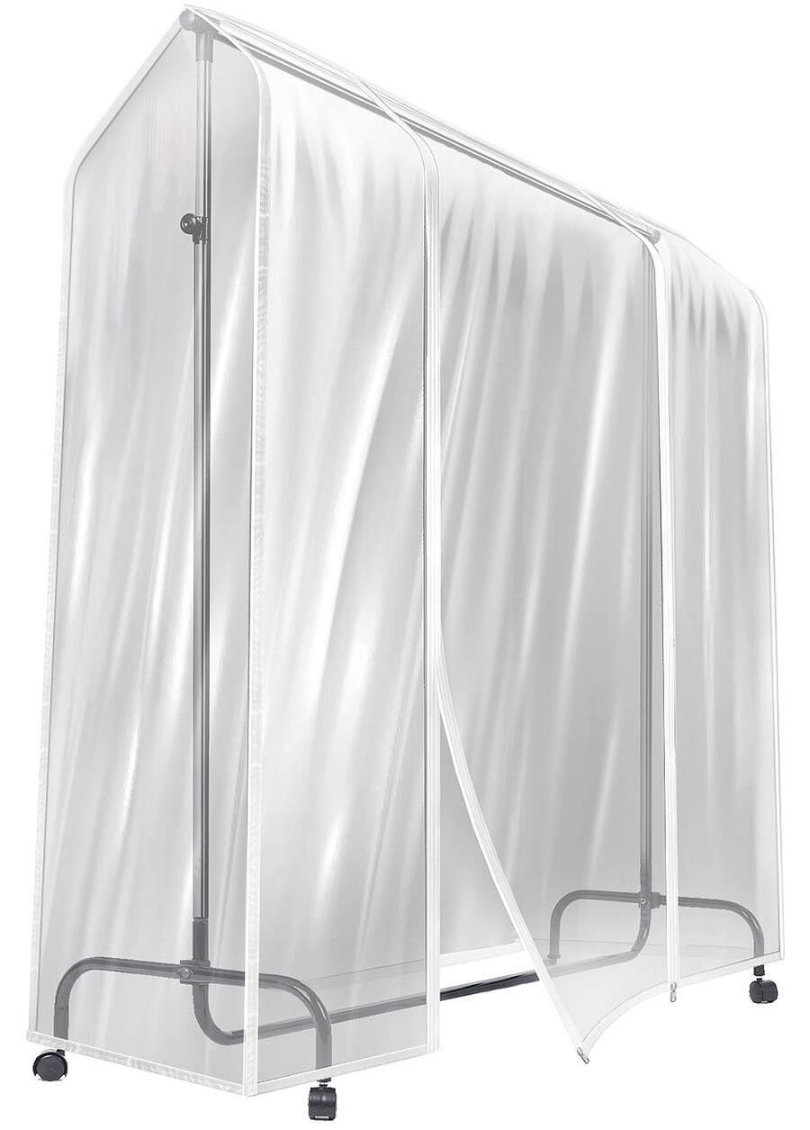 Transparent Spects Rack Sorbus Cover for Garment Rack 6 Ft Transparent Clothes Rack Cover ...