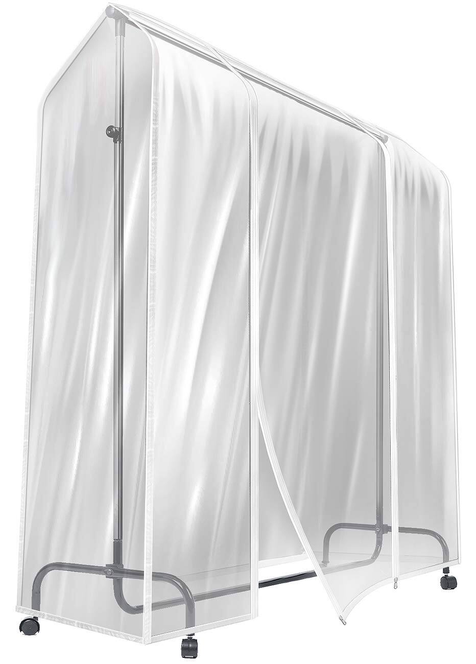Left. Sorbus - Sorbus Cover for Garment Rack - 6 Ft Transparent Clothes Rack Cover, Garment Coat Hanger Protector Dustproof Waterproof - Clear.