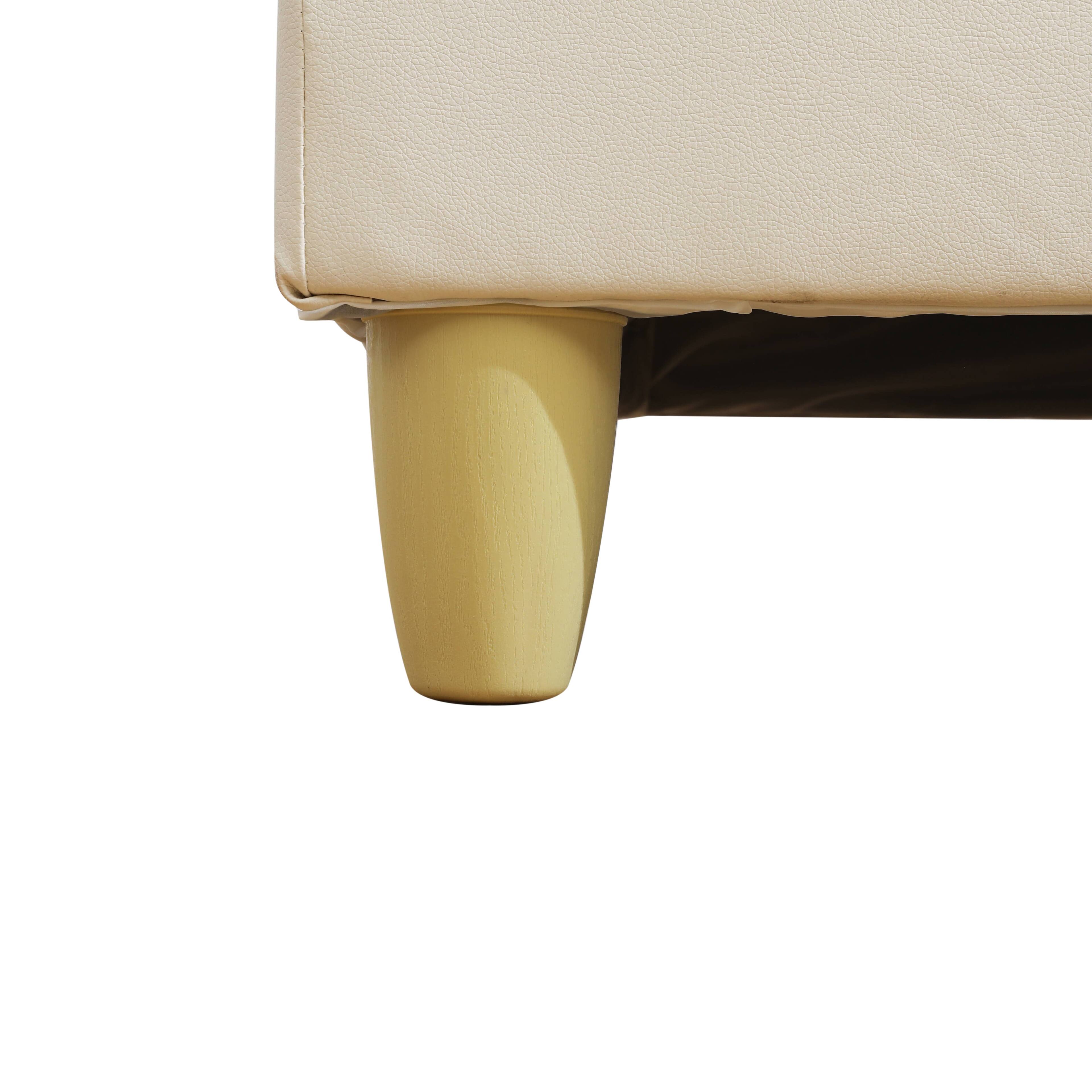 Alt View 8. Boyel Living - Premium Semi PU Upholstered Sofa Solid Wood Frame Double Spring with Right Chaise Lounge - Cream.