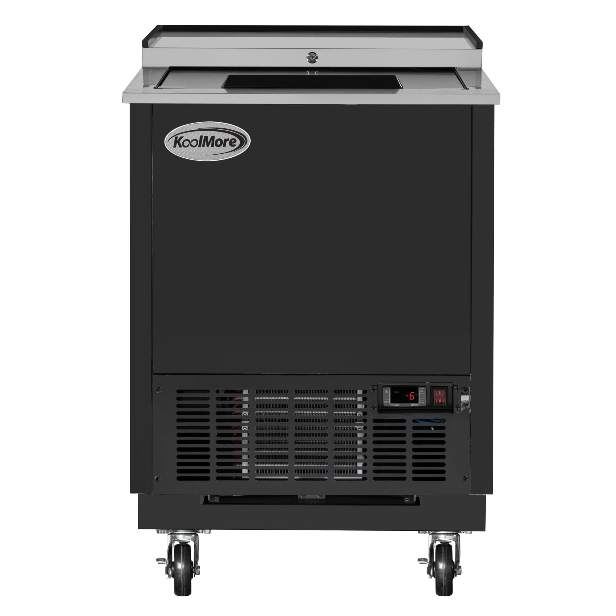 Koolmore - 25 in. Commercial Glass Froster in Black Steel, ETL Listed, 5 cu. ft. (KM-GF25-BK) - Black painted steel