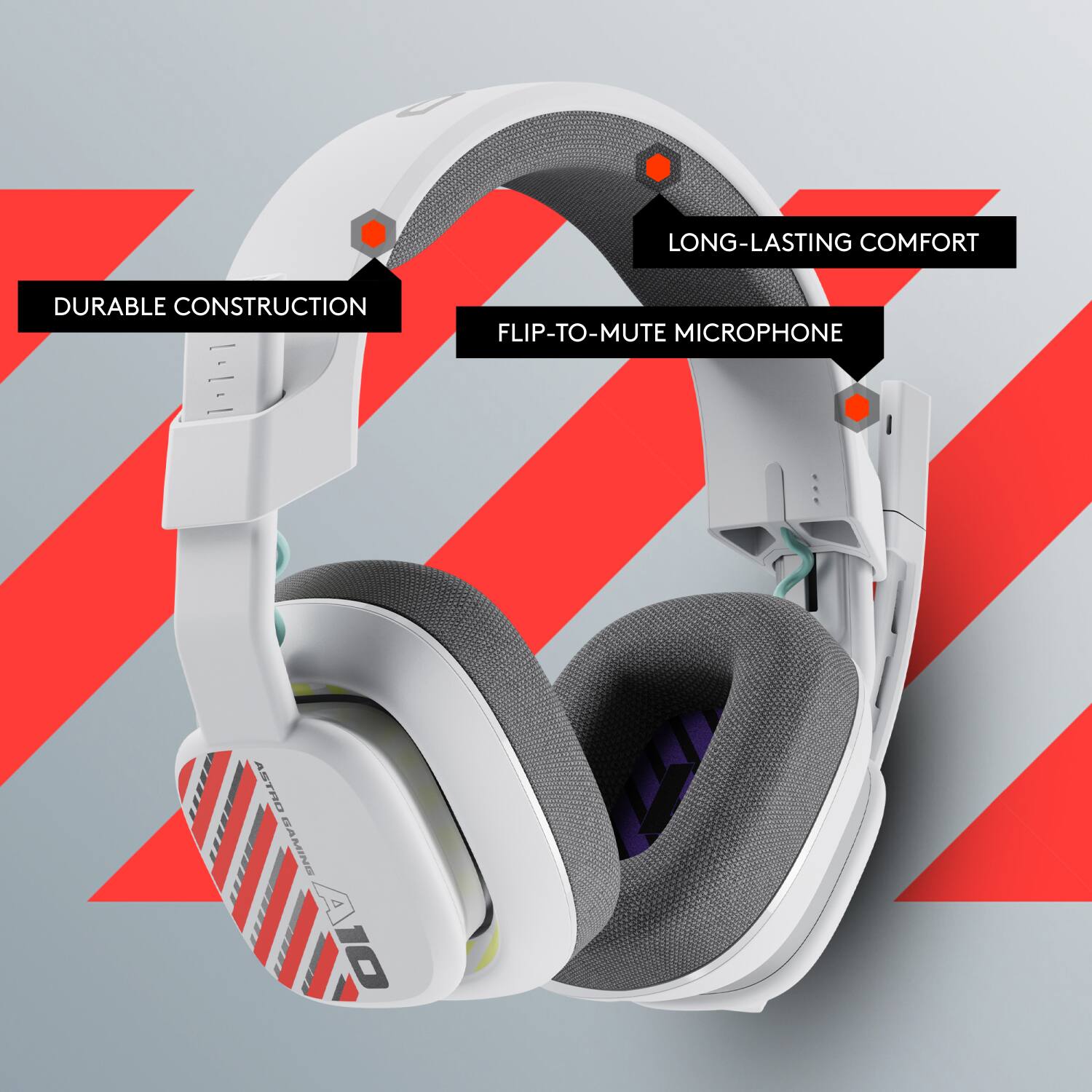 - DURABLE CONSTRUCTION
- LONG-LASTING COMFORT
- FLIP-TO-MUTE MICROPHONE
- ASTRO GAMING A10