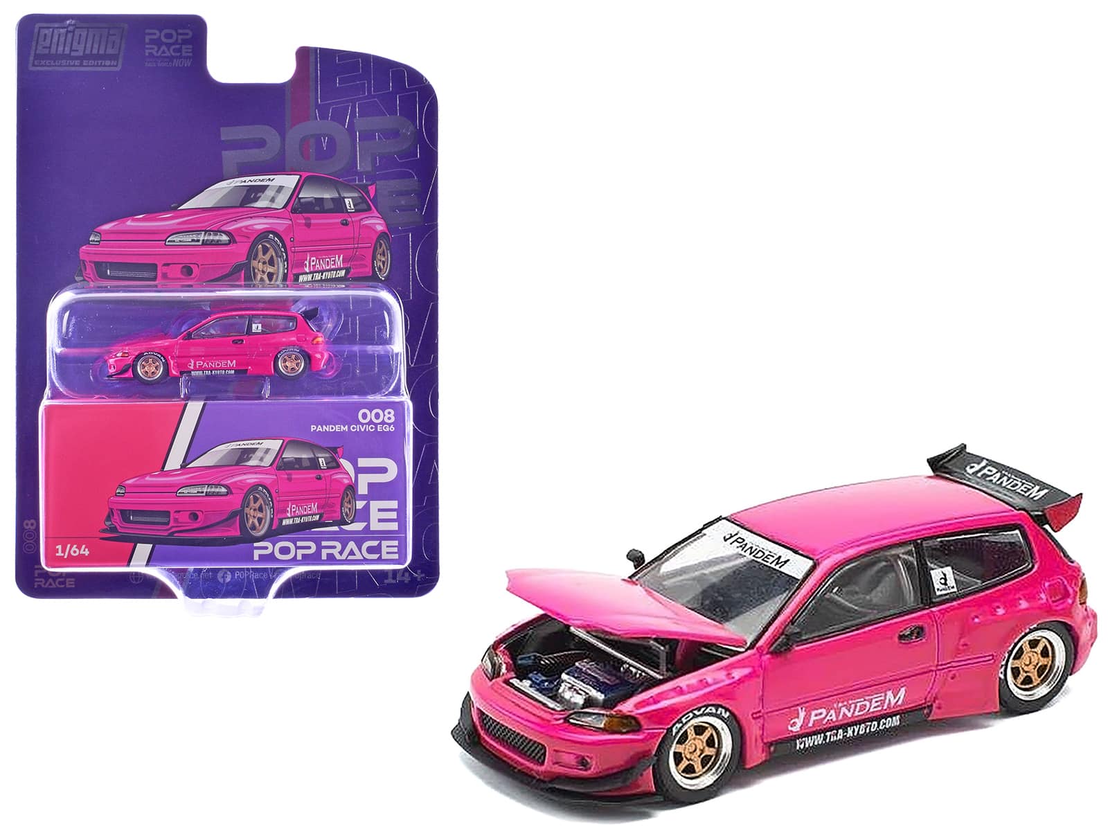 "Pandem Civic EG6 RHD (Right Hand Drive) Pink ""Enigma Exclusive Edition"" 1/64 Die Cast Model Car by Pop Race" price history on PriceWatchPro