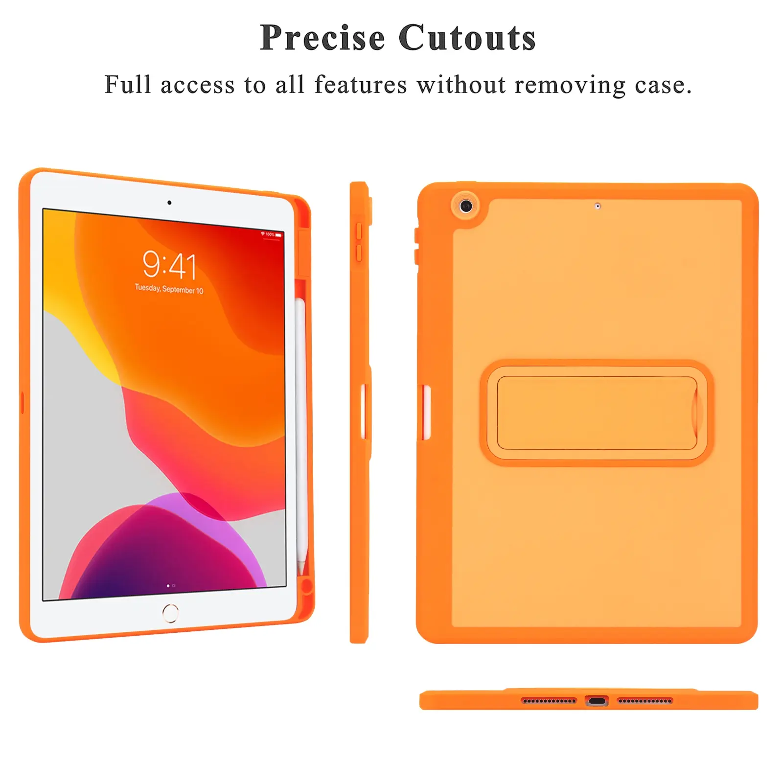 Precise Cutouts  
Full access to all features without removing case.  

9:41  
Tuesday, September 10