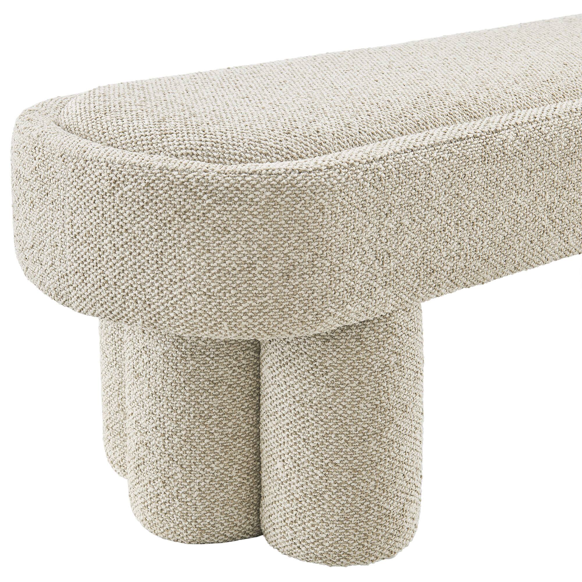 Alt View 4. Modway - Mossi 52-Inch Oval Boucle Fabric Bench by Modway - Marble.