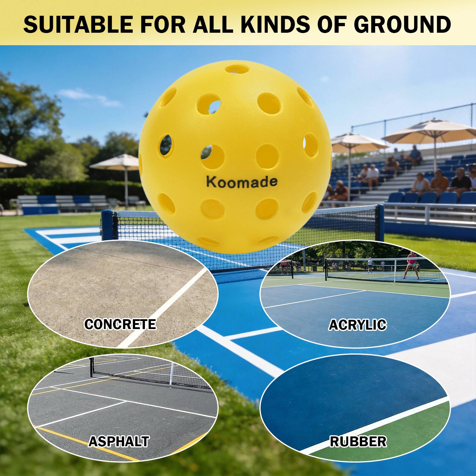 SUITABLE FOR ALL KINDS OF GROUND

- CONCRETE
- ASPHALT
- ACRYLIC
- RUBBER