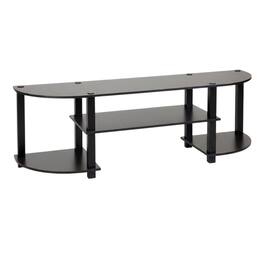 FurniFact - Wide TV Entertainment Center in Espresso/Black, Durable Composite Wood - White