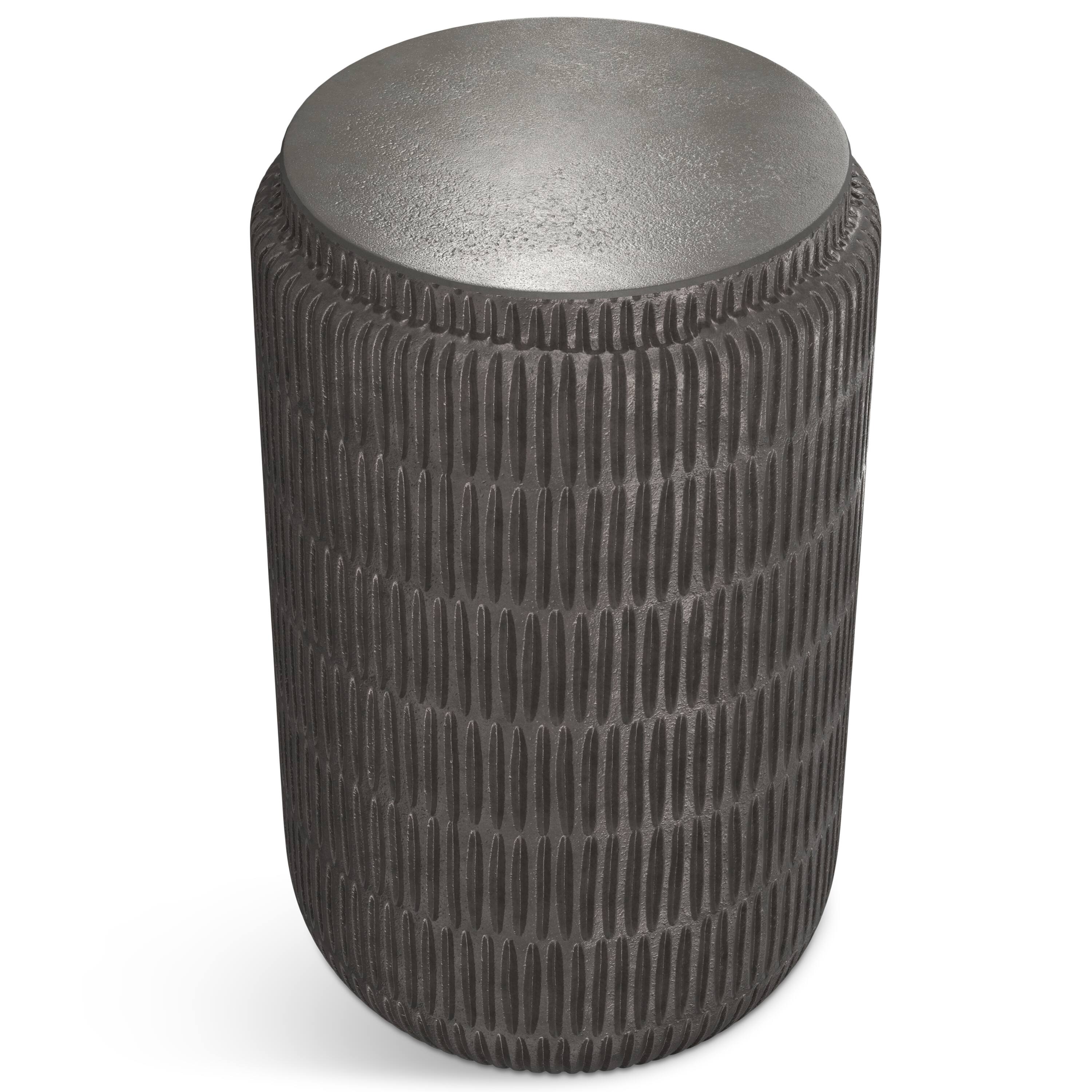 Alt View 1. Simpli Home - Juno Modern Industrial 15 inch Wide Cast Aluminum Side Table in Graphite, Fully Assembled - Graphite.